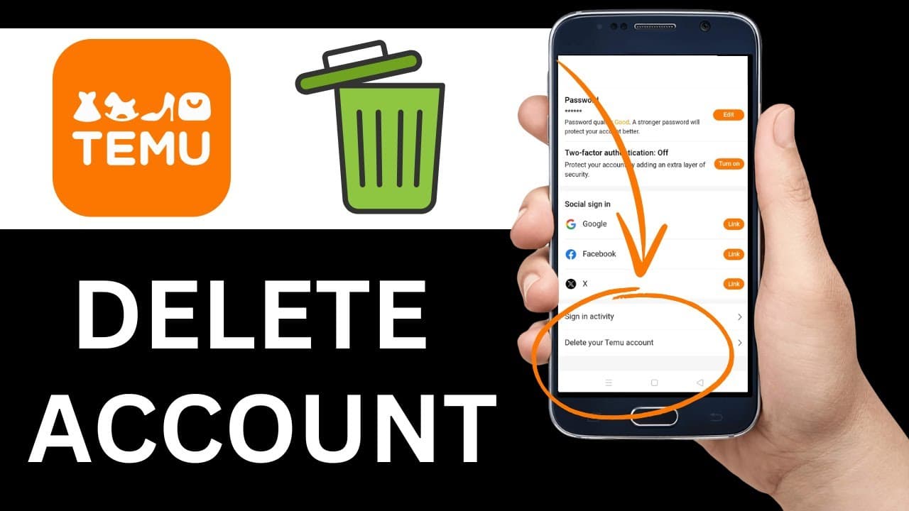 Näin Temu-tilin poistaminen tapahtuu sovelluksessa