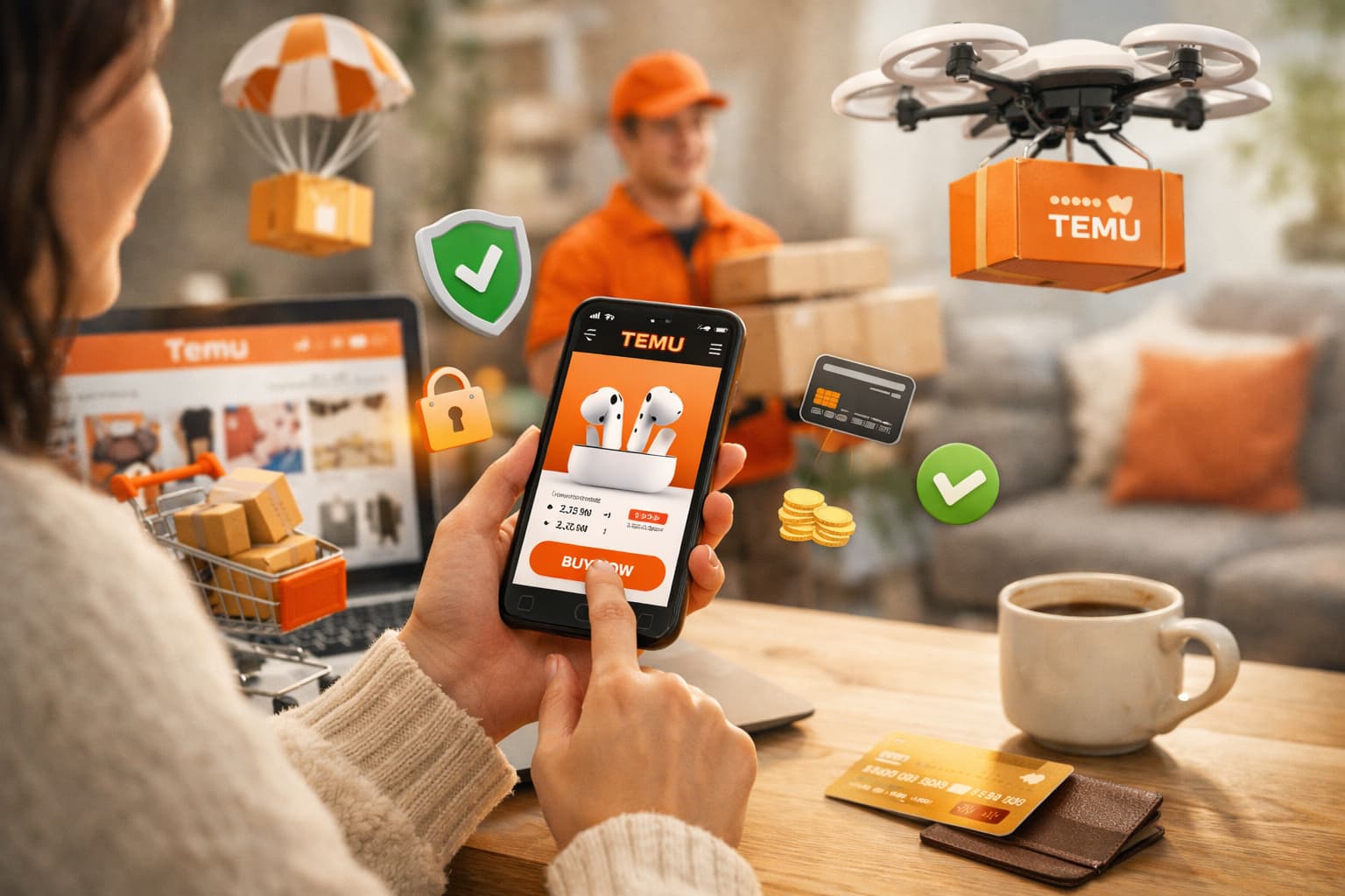 Turvallinen verkko-ostaminen Temussa mobiilisovelluksella