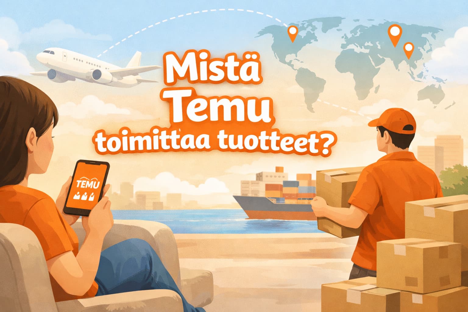 Mistä Temu toimittaa tuotteet ja kuinka toimitus toimii