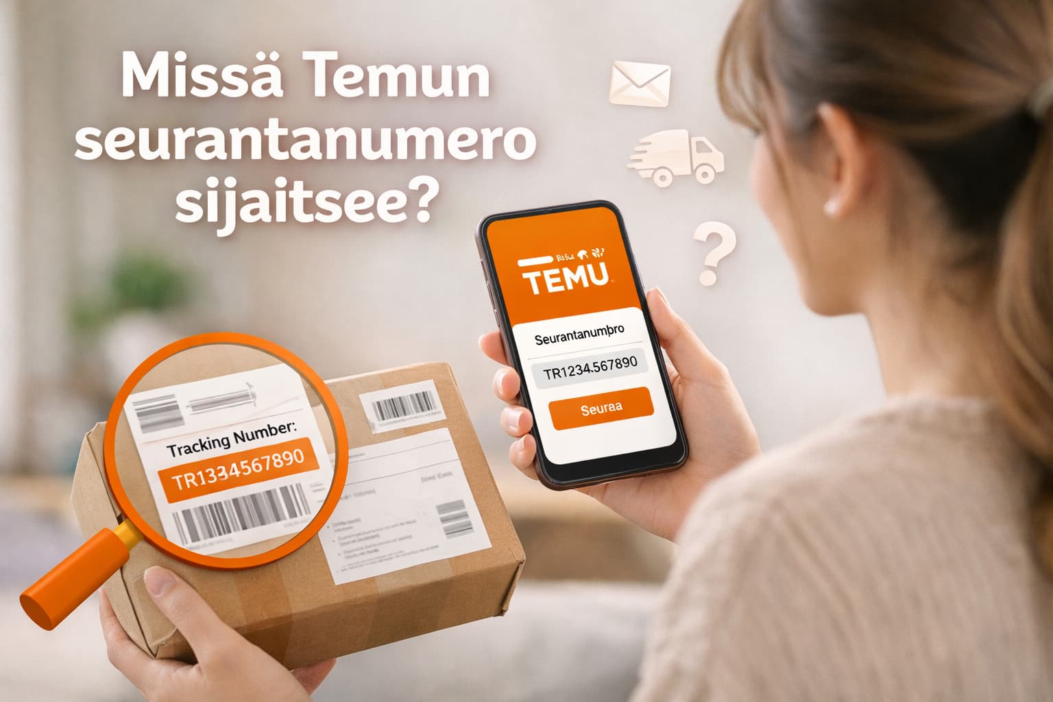 Missä Temun seurantanumero sijaitsee tilauksessa